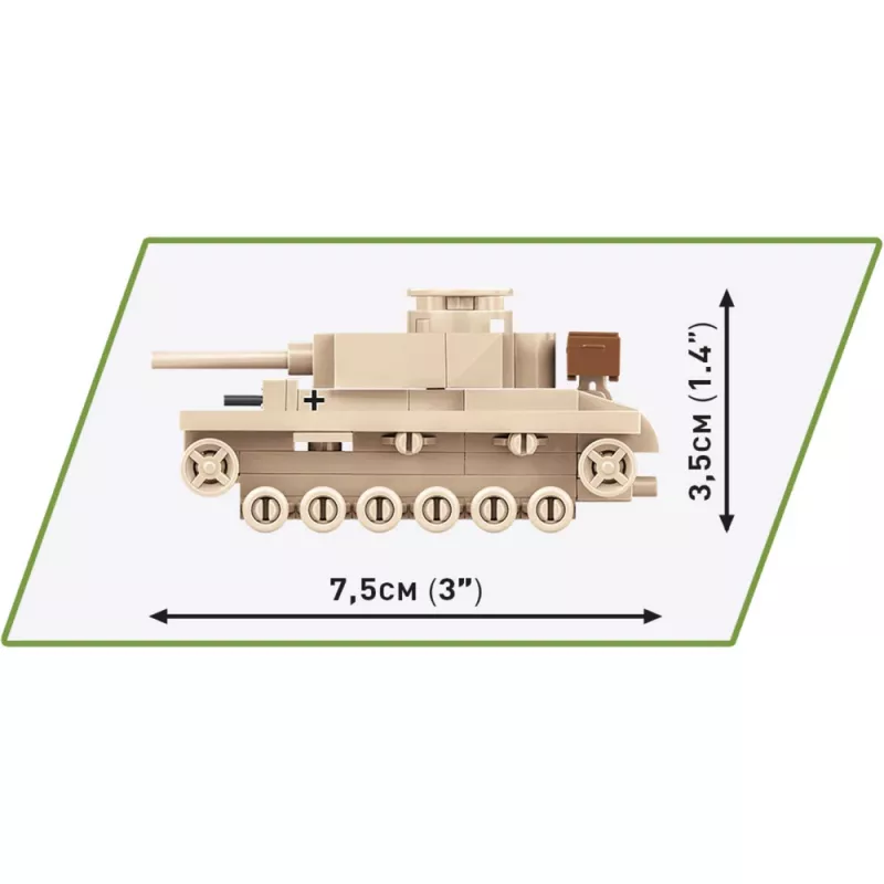 Ehituskomplekt Cobi Panzer III Ausf.L — 103 tk, soovitatav vanus 6+, beež