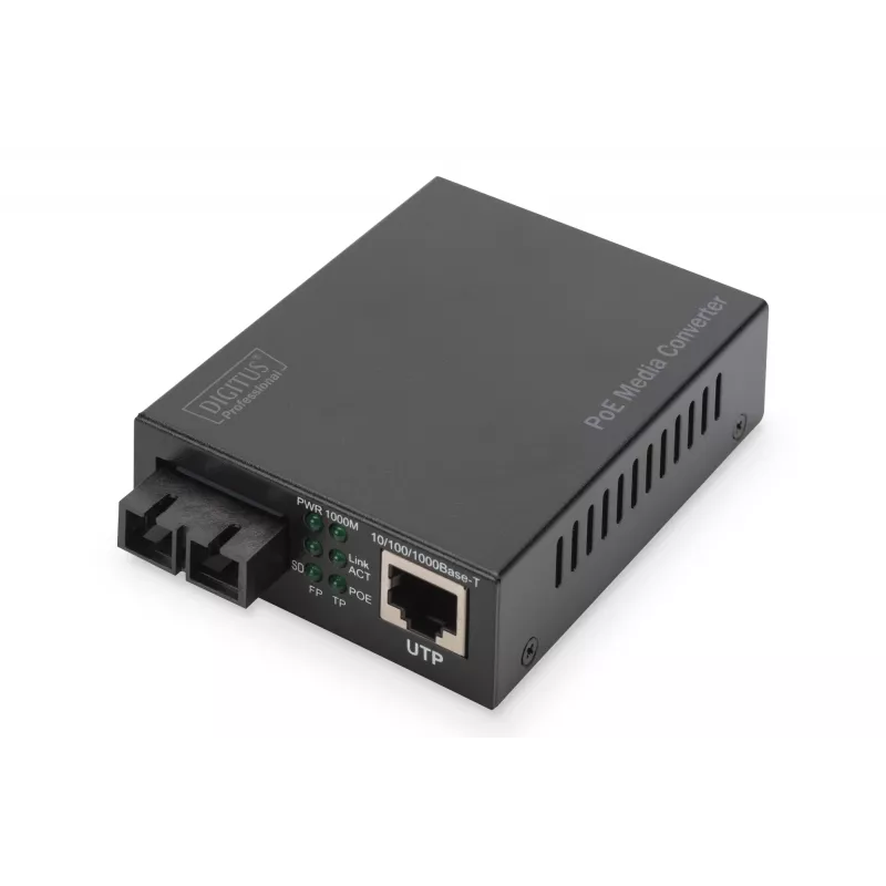 Digitus Gigabit PoE-meediumimuundur, RJ45 / SC, MM, PSE
