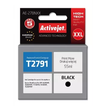 Tindikassett ActiveJet AE-27BNXX, ühilduv Epsonile, must, XL 55 ml, pigmendipõhine tint, tootlikkus 2200 lehekülge