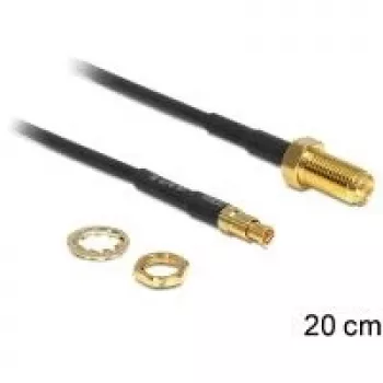 Koaksiaalkaabel DeLOCK 88483 RG-174 0.2 m RP-SMA TS-9 Must