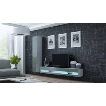 Cama TV-alus VIGO uus 30/180/40 valge/hall läikiv