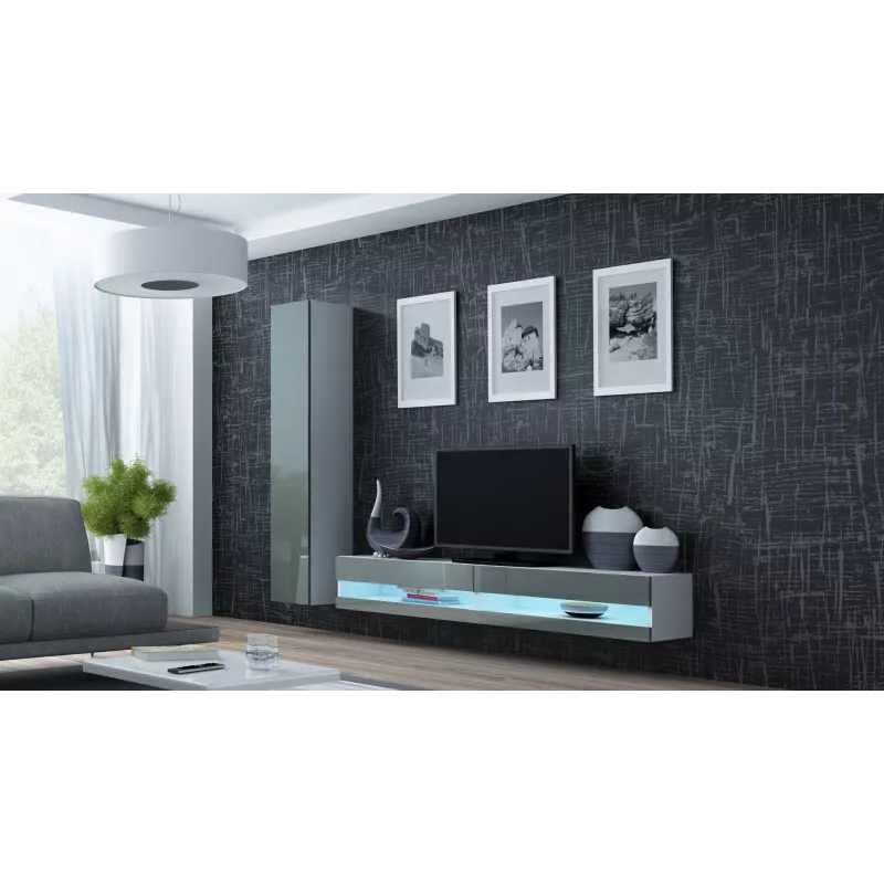 Cama TV-alus VIGO uus 30/180/40 valge/hall läikiv