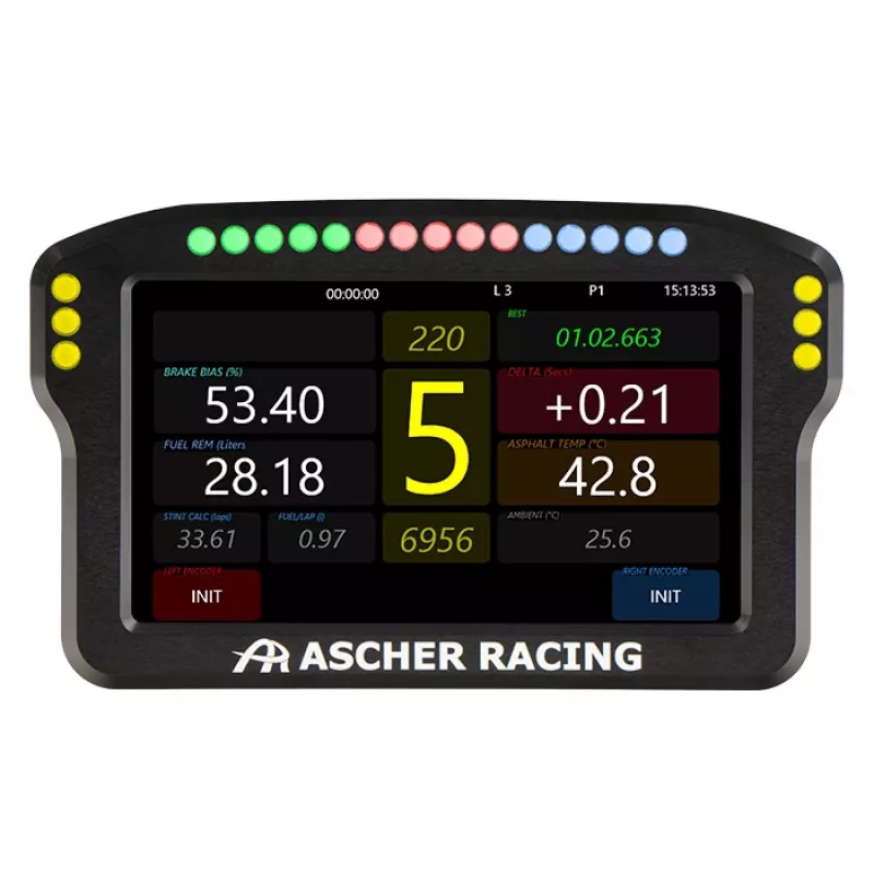Rooli armatuurpaneel Ascher Racing 5-tolline mudel 76080029 sim racing ekraanidele
