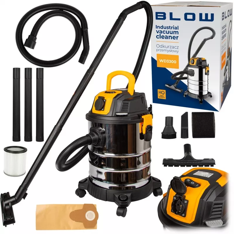 BLOW WD3300 tööstuslik tolmuimeja 230 V pistikupesaga 2000 W