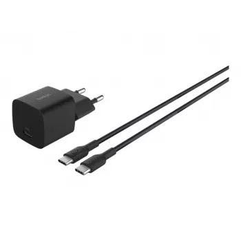 AC Indoor Charger Belkin BoostCharge 25W USB-C PD/PPS, 1 m kaabel, Must — mängukonsoolidele, nutitelefonidele, tahvelarvutitele
