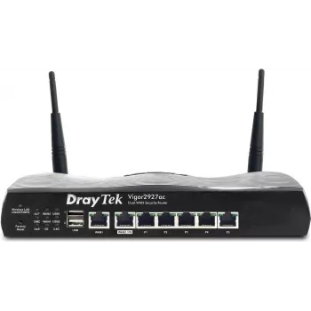 Draytek Vigor 2927ac - traadita ruuter 5-pordiline lüliti - 1GbE - WAN-pordid: 2 - Wi-Fi 5 - kaheribaline (v2927ac-DE-AT-CH)