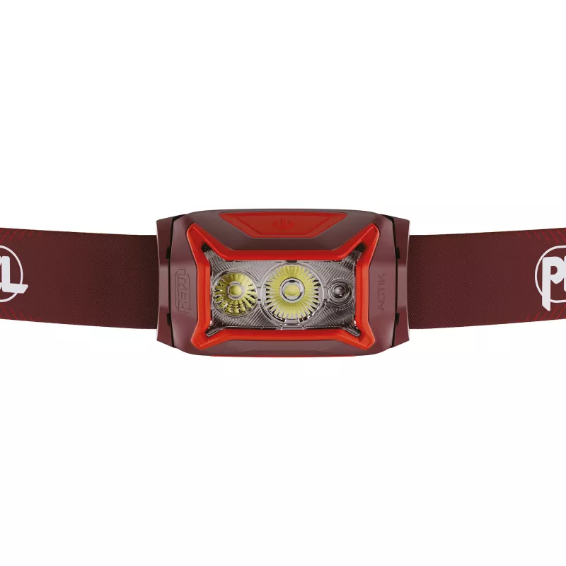 Pealamp Petzl Actik Core — LED, 100 lm, sisseehitatud 1250 mAh USB-laetav aku, IPX4, punane