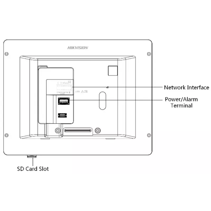 Videosiseside Hikvision DS-KH8350-TE1 7-tolline IPS-puutetundlik ekraan, PoE, SIP, MicroSD-pesa, 1024×600, Alumiiniumkorpus, Must
