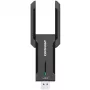 WiFi USB-adapter Comfast CF-972AX kolmeribalise ühenduvusega 2,4 GHz/5 GHz/6 GHz kuni 5374 Mbps