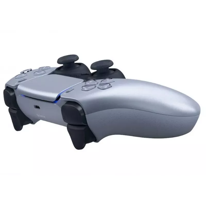 Juhtmeta mängupult Sony DualSense PlayStation 5-le — sisseehitatud liitiumioonaku, güro, haptiline vibratsioon, kõlar, 3,5 mm pesa, hõbedane