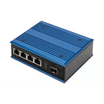 Digitus 4-pordiline Gigabit Etherneti PoE võrgulüliti, tööstuslik, haldamata, 1 SFP üleslink