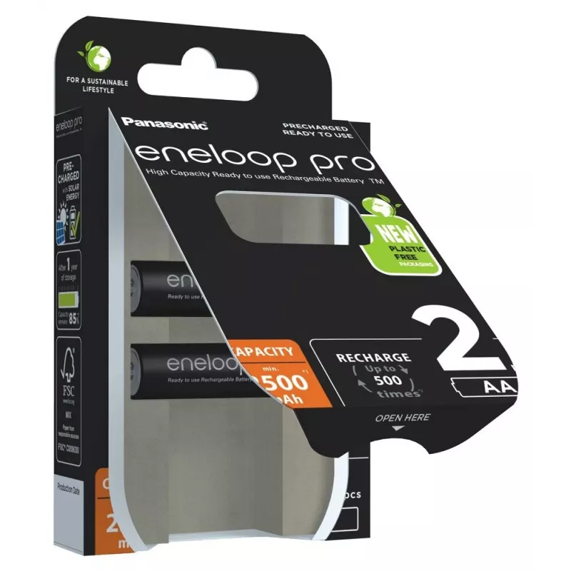 Laetavad akud PANASONIC ENELOOP PRO AA 2500 mAh 2 tk (BK-3HCDE/2CP)