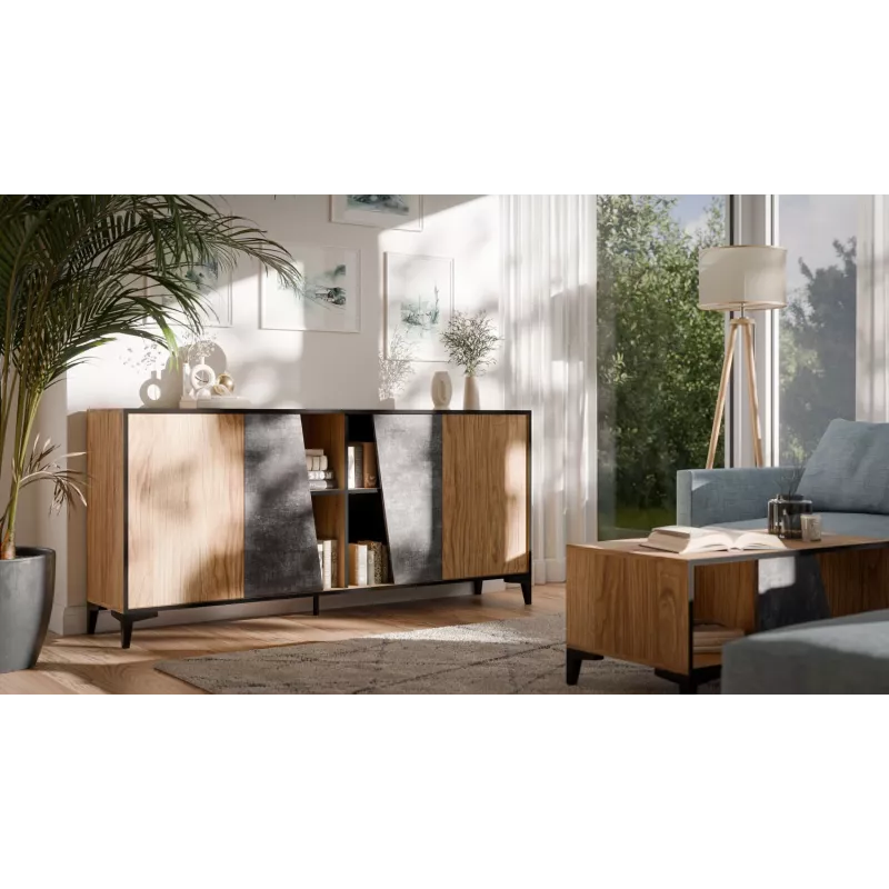 Cama 4D kummut OVO 180x38xH83 tamm/betoon