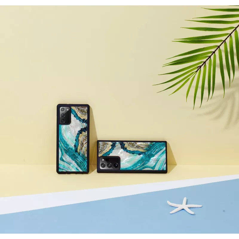 Kaitsev telefonikest iKins Samsung Galaxy Note 20 Ultra jaoks — akvamariinahhaadi disain