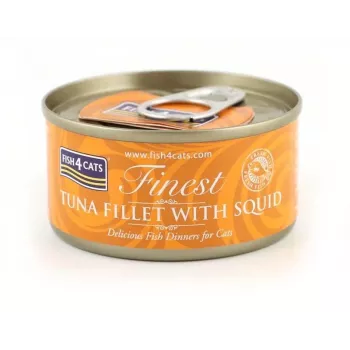 FISH4CATS tuunikalafilee kalmaariga - märg kassitoit - 70 g