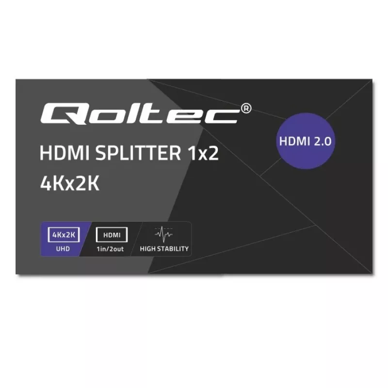 Qoltec 51797 Aktiivne HDMI jaotur 2 x HDMI 4K x 2K | 6Gb/s | 60Hz