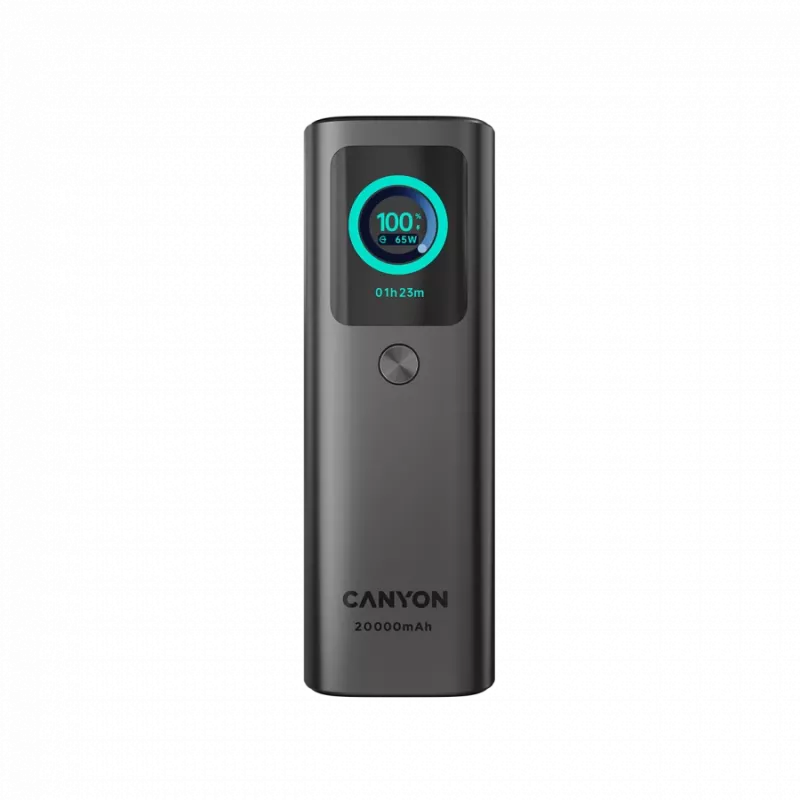 CANYON OnPower 265 sisseehitatud kaabliga toitepank 20000mAh 165W alumiinium tumehall
