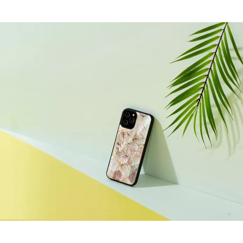 Kaitsev telefoniümbris iKins Apple iPhone 12 / 12 Pro jaoks – roosa marmorist disain