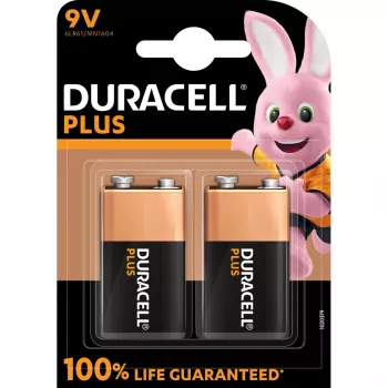 Aku Duracell Plus 9V (MN1604) — 2 tk, kogukaal 0,102 kg
