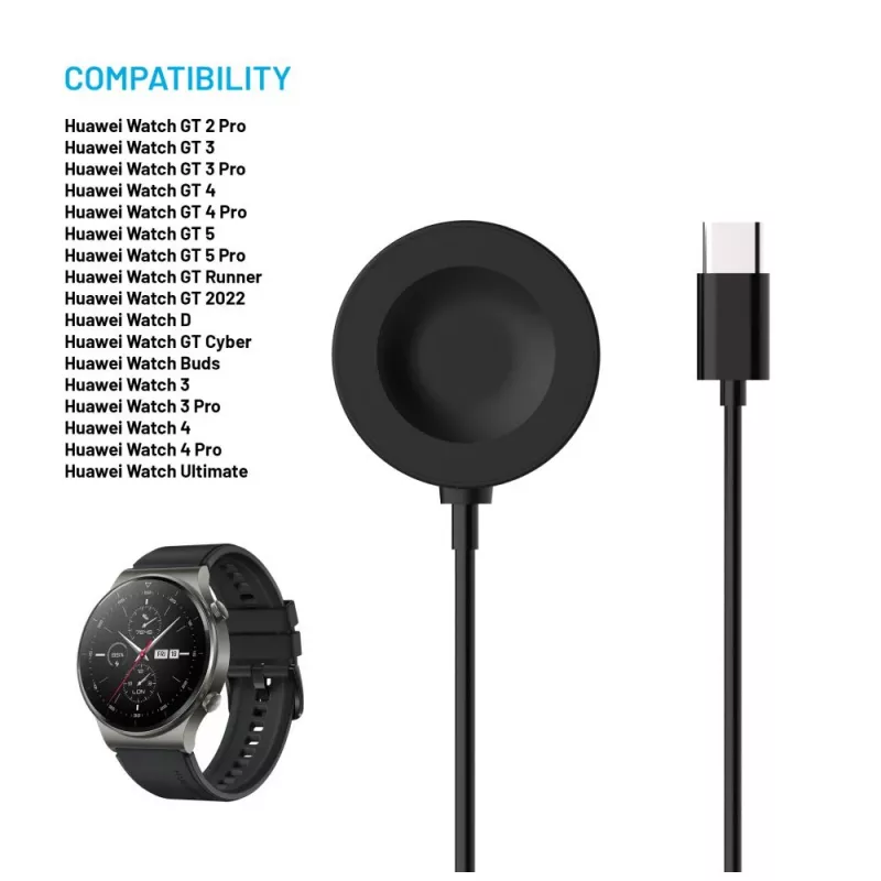 FIXED USB-C kaabel Huawei Watch GT/GT 3 Pro/Watch 4/4 Pro/Watch 5/5 Pro jaoks, autor FIXED