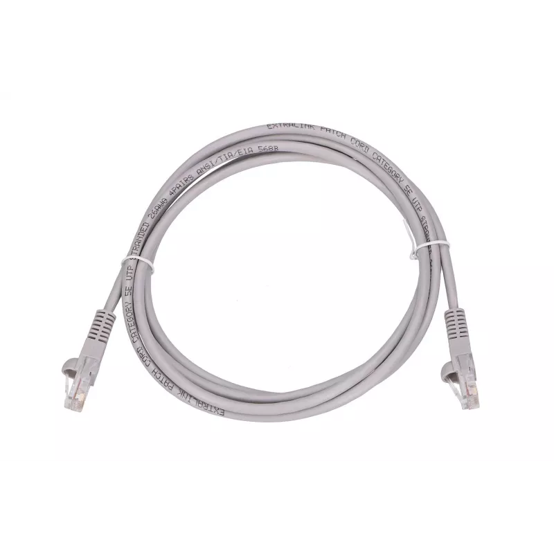 LAN patchcord Extralink Cat.5e UTP 2 m, RJ-45 to RJ-45, hall