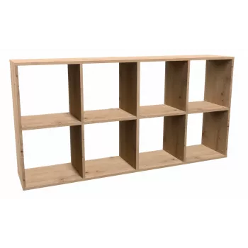 Elutoa raamaturiiul Top e Shop MALAX 2X4 ARTISAN, naturaalne puit, 8 riiulit, 1470×300×750 mm