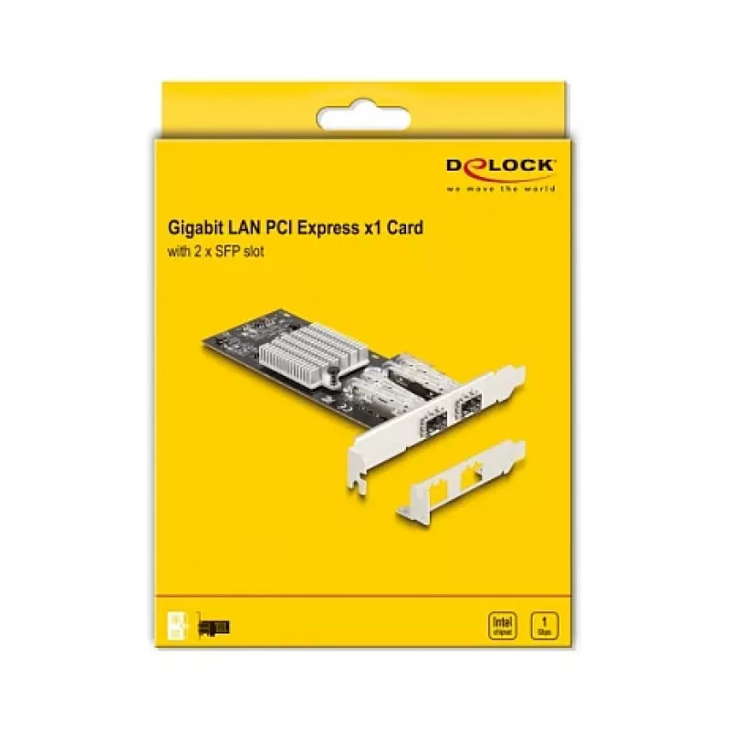 DeLOCK 88336 PCI Express x1 võrgukaart, 2 x SFP Gigabit LAN