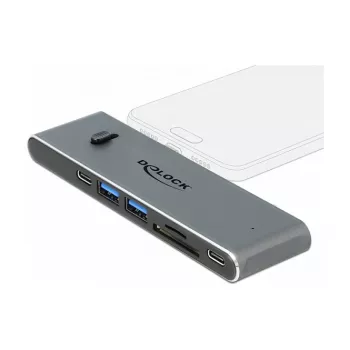 Dokkijaam DeLOCK Dual USB USB-C, HDMI, USB 3.2, SD, PD 3.0