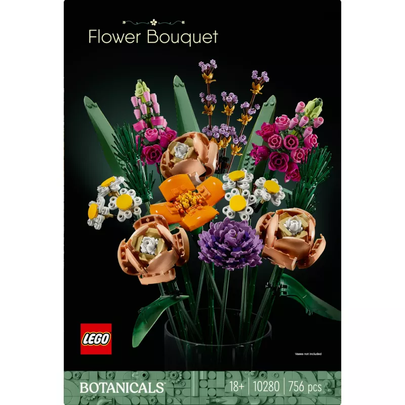 LEGO 10280 Icons Lillekimp Kunstlillede Komplekt Täiskasvanutele Dekoratiivne Kodu Aksessuaar Kingiidee Naistele Meestele Talle Temale Naisele või Mehele