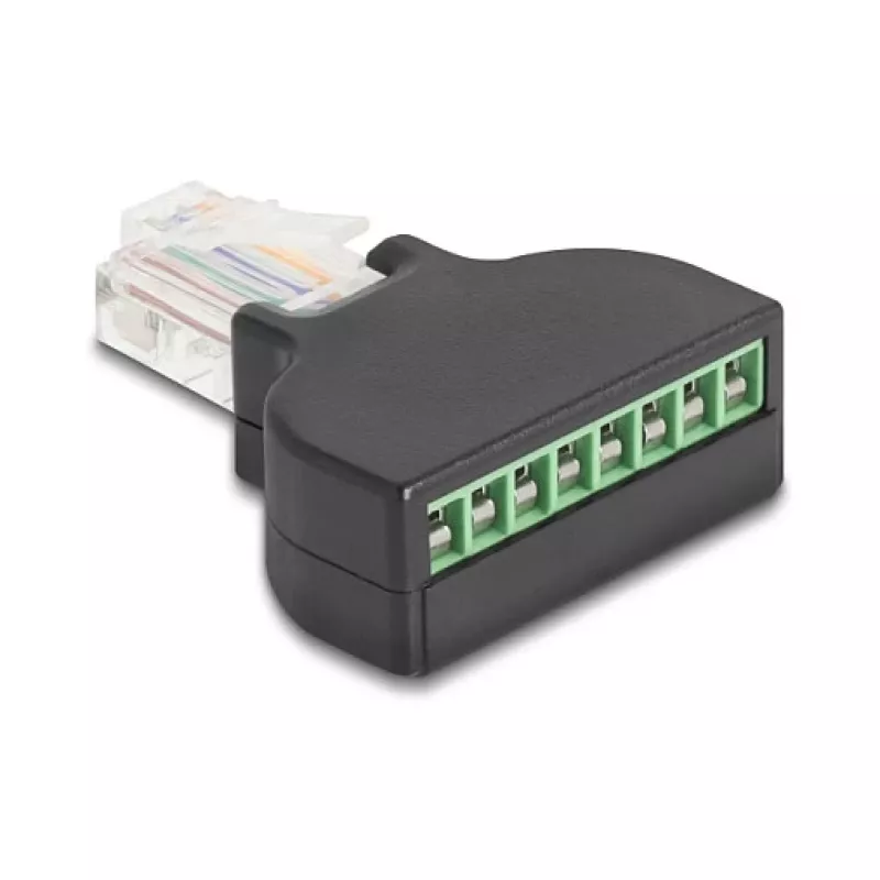 DeLOCK 90654 kaabelsoo vahetaja RJ45 8 kontaktiga klemmiplokk Must