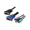 Intellinet 8-pordiline riiulisse paigaldatav KVM-lüliti, Combo USB + PS/2, ekraanikuva, kaablid kaasas (Euro 2-pin pistik)