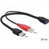 USB-kaabel DeLOCK 83176 USB 3.2 Gen 1 0,3 m USB A 2 x USB A