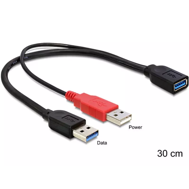 USB-kaabel DeLOCK 83176 USB 3.2 Gen 1 0,3 m USB A 2 x USB A