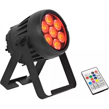 LED PAR valgusti EUROLITE AKKU IP PAR 7 QCL CRMX MK2 — akutoitel RGBW ülesvalgusti QCL LEDide ja CRMX-iga