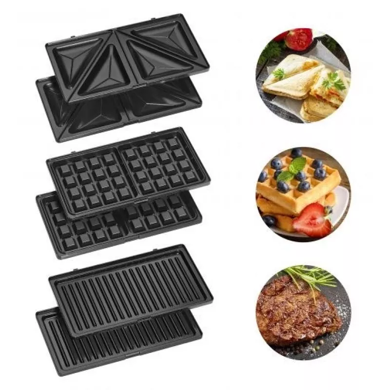 Clatronic ST/WA 3670 võileivagrill 800 W Must, roostevaba teras