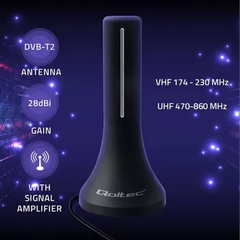 Televisiooniantenn QOLTEC TV DVB-T/T2 Qoltec (sisetingimustes/välistingimustes) mudel 57065