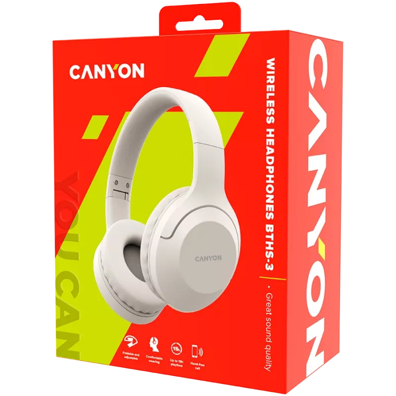 Canyon Bluetooth Peaklapp BTHS-3 Pealekantav/Stereo/BT5.1 beež jaemüük (CNS-CBTHS3BE)