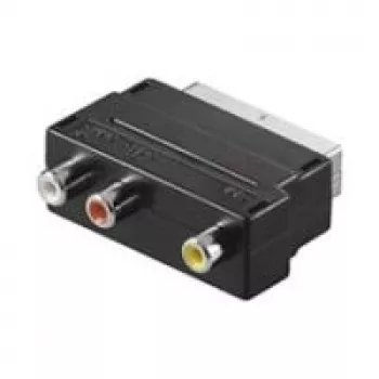 Wentronic Goobay Scart/RCA-Adapter, SCART-Plug (21-Pin), Must - SCART-Plug (21-Pin) > 3x RCA-Socket (50122)