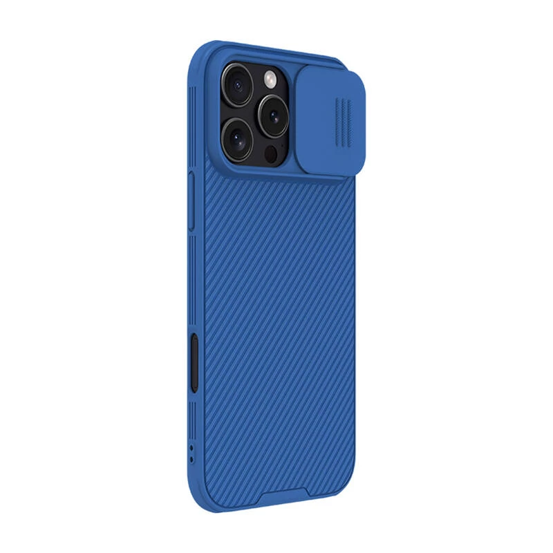 Kaitsev telefoniümbris Nillkin CamShield Pro iPhone 16 Pro Maxile, sinine, libistatav kaamerakate