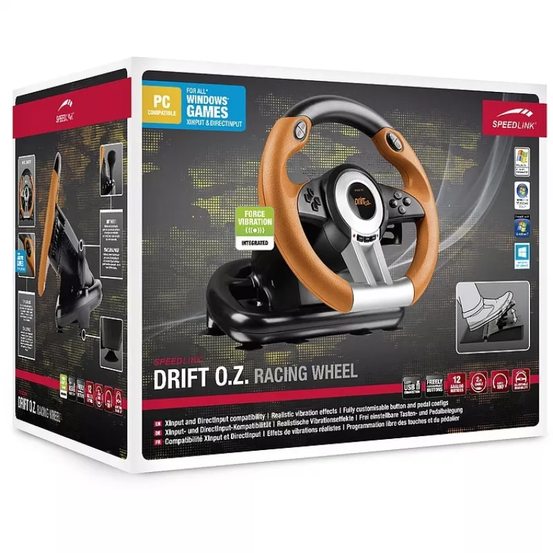 Rool + pedaalid Speedlink DRIFT O.Z. must hall oranž