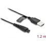 USB-laadimiskaabel 5 V elektriliste pardlite jaoks DELOCK, ühildub Remington HC4250 MB4200 MB6850 XR1330 seeriatega
