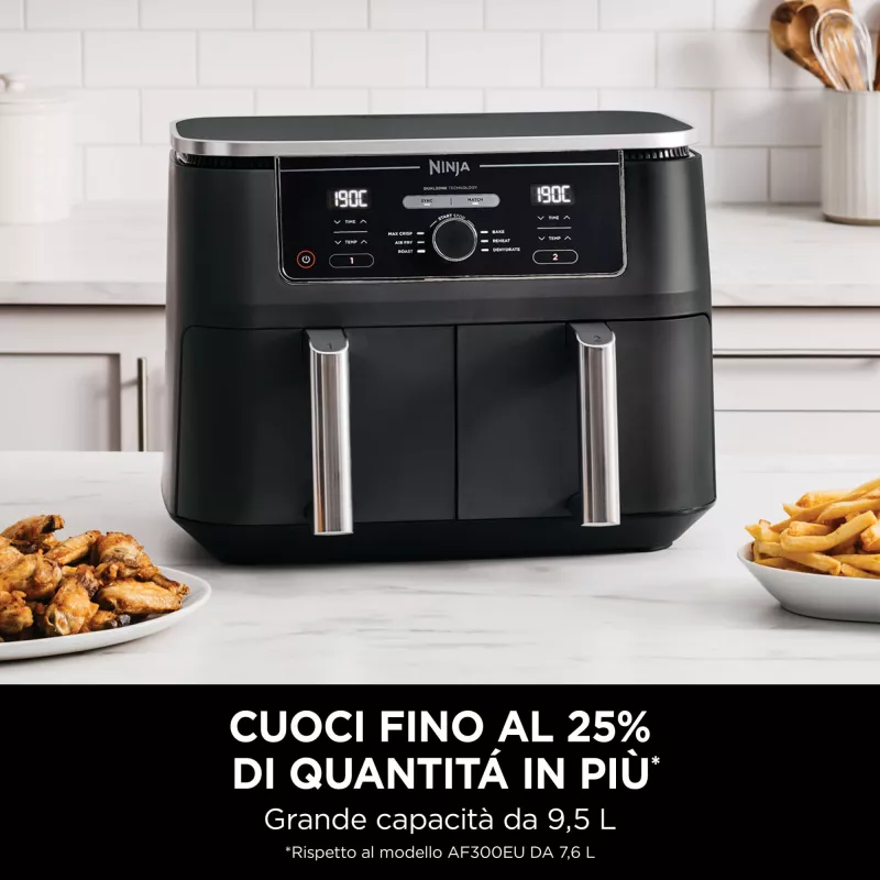 Ninja AF400EU fritüür Double 9,5 L Eraldiseisev 2470 W Kuumaõhufritüür Must