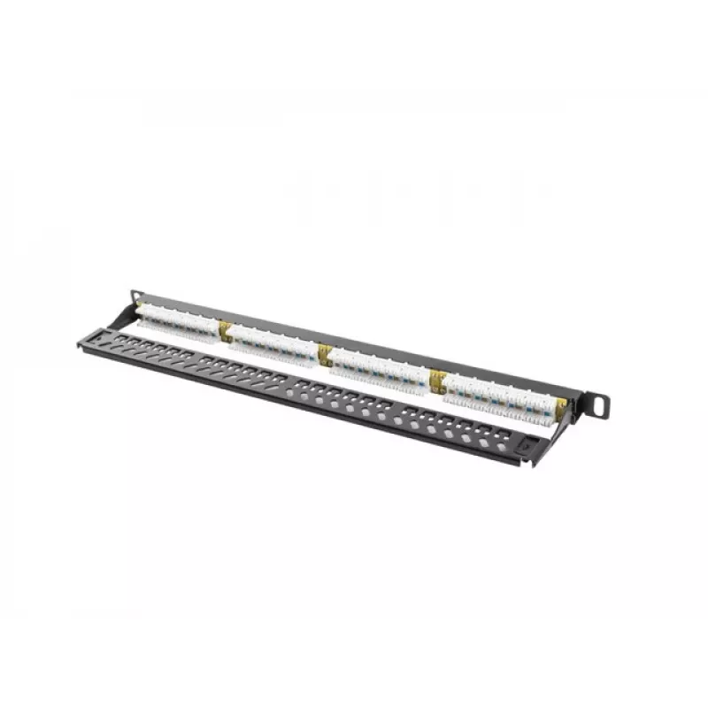 Lanberg PPU5-0024-B - RJ-45 - Cat5,Cat5e - Must - Metall - Rackipaigaldus - 0,5U (PPU5-0024-B)