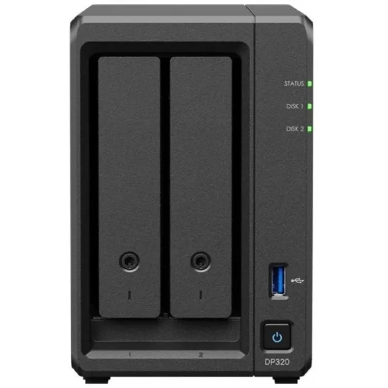 NAS salvestusserver SYNOLOGY DP320 Desktop R1600, 8 GB RAM, 16 TB, 2 pesa, HDD tugi, RAID, must