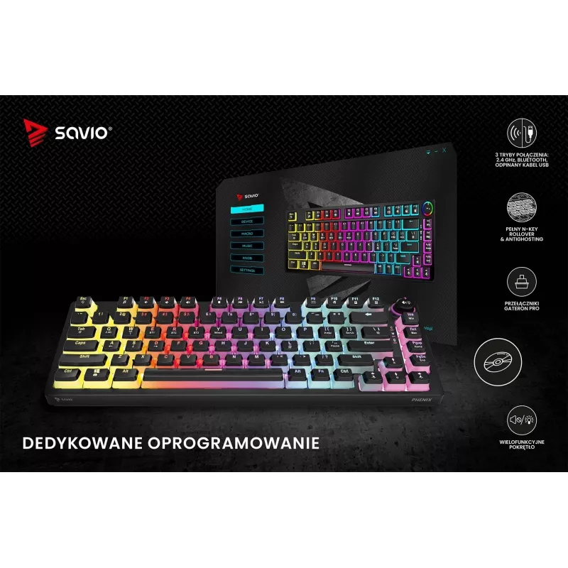 Savio SAVGK-PHENIX YELLOW PUDDING Kollane USB