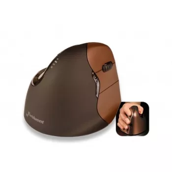BakkerElkhuizen Evoluent 4 Small Wireless, paremakäeline, vertikaalse disainiga, laser, RF Wireless, 2600 DPI, must, pruun