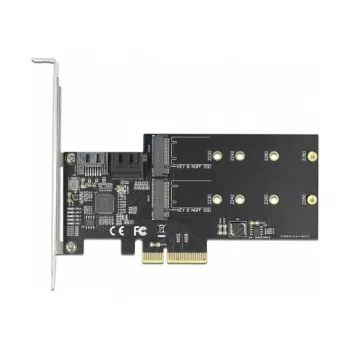 SATA ja M.2 PCI Express kaart DeLOCK 3 porti SATA ja 2 pesa M.2 Key B