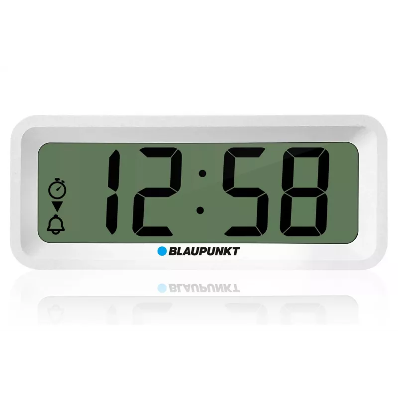 Äratuskell BLAUPUNKT CL04WH multifunktsionaalne kell, valge — termomeeter, kalender, kordusäratus, 88×37×21 mm