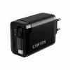 Laadija CANYON OnCharge 65RC sisseehitatud USB-C kaabliga, 65 W, 1x PD, 1x QC, EL-pistik, must