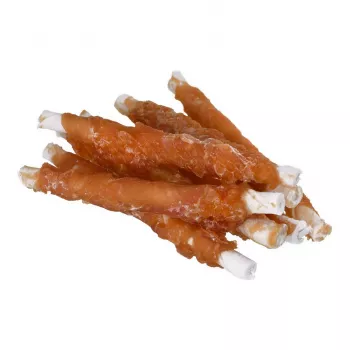 Koeramaiused PETITTO Chicken wrapped chopsticks 500 g — kanamaitselised närimispulgad, 60% valku, 18% niiskust